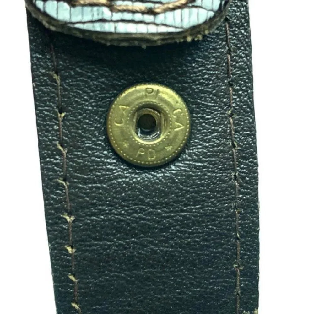 Gucci Lizard Brown Bicolor Belt 7g616